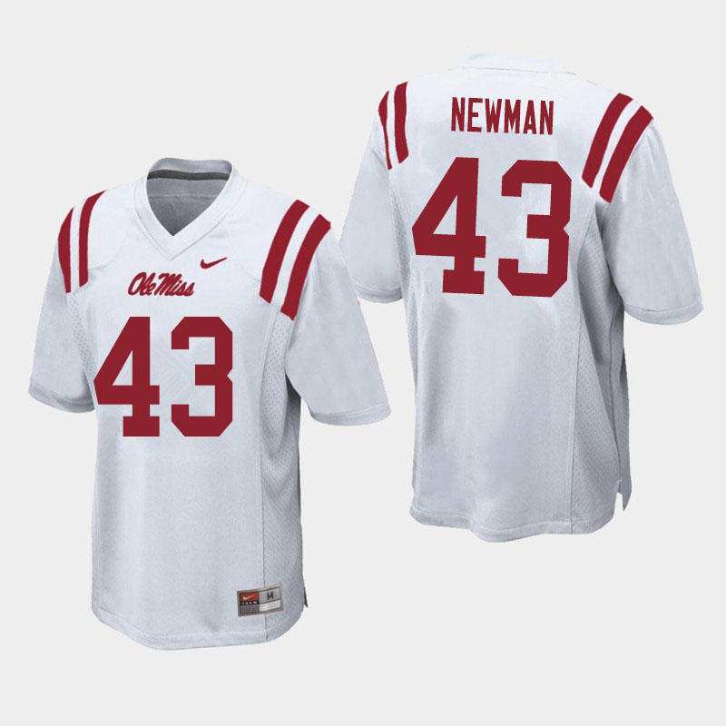 Ole Miss Rebels #43 Daniel Newman College Football Jerseys Sale-White